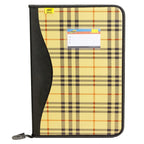 Yellow Checks Urban Portfolio Case - File Folder with 20 Transparent Leaves