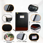 Black & Red Leather Urban Duotone XL Case - B4 Size, 40 Transparent Leaves | Document Organizer File