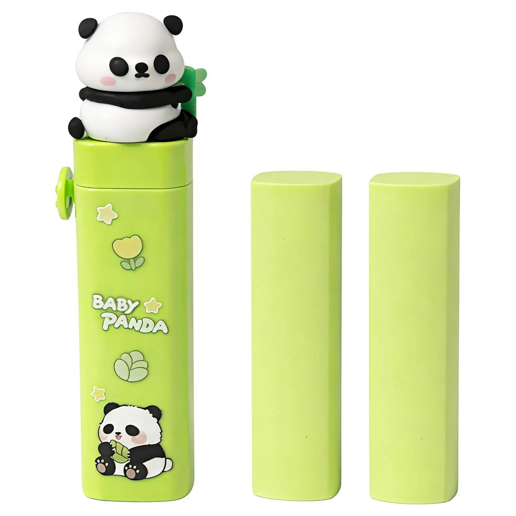3 Pcs Baby Panda Push and Pull Rubber | Cute Electric Eraser for Kids | Stationery Set