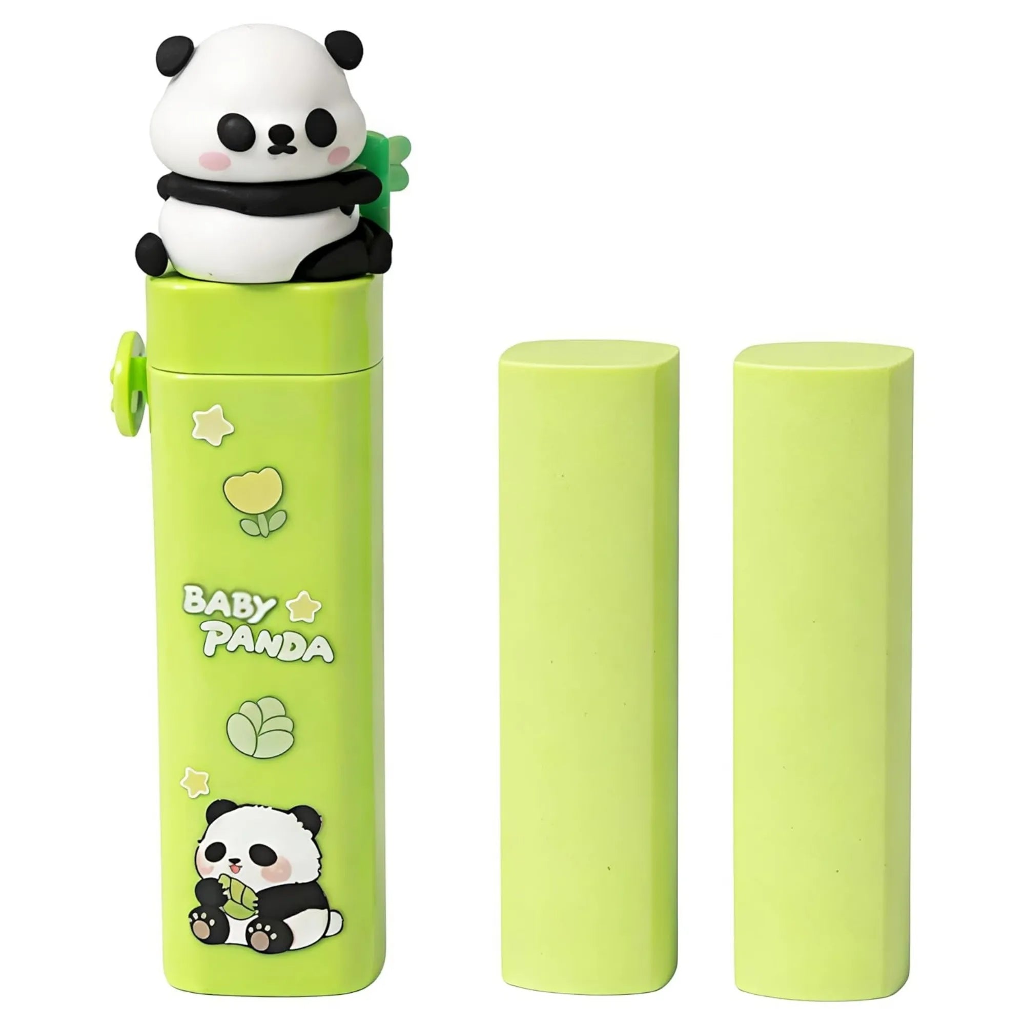 3 Pcs Baby Panda Push and Pull Rubber | Cute Electric Eraser for Kids | Stationery Set