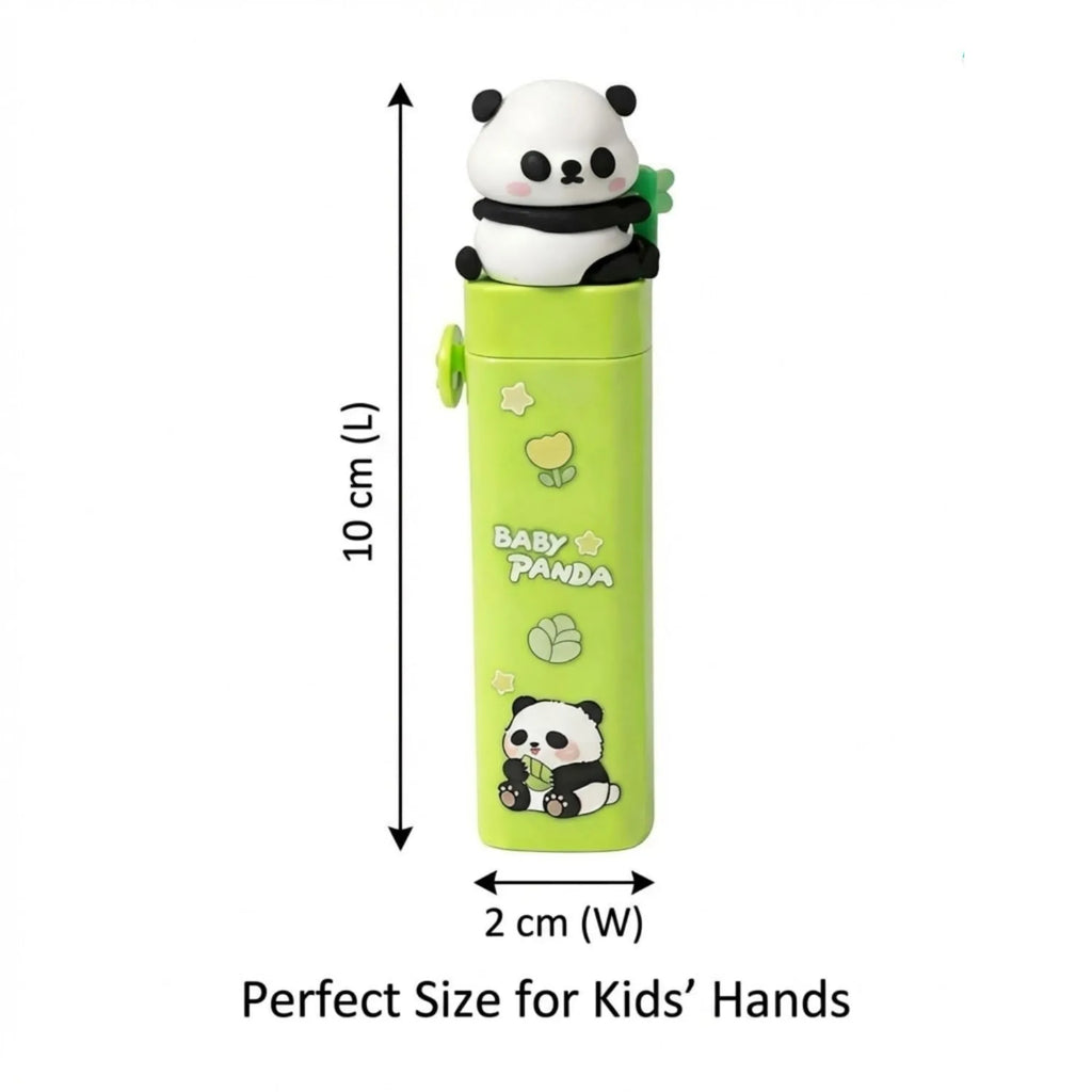 3 Pcs Baby Panda Push and Pull Rubber | Cute Electric Eraser for Kids | Stationery Set