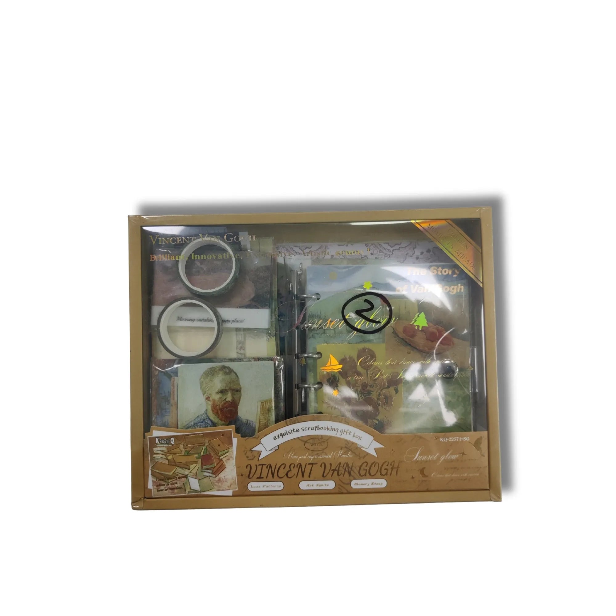 Kawaii-Q Vincent Van Gogh Scrapbooking Gift Box | Aesthetic Journaling Kit for Teens & Girls