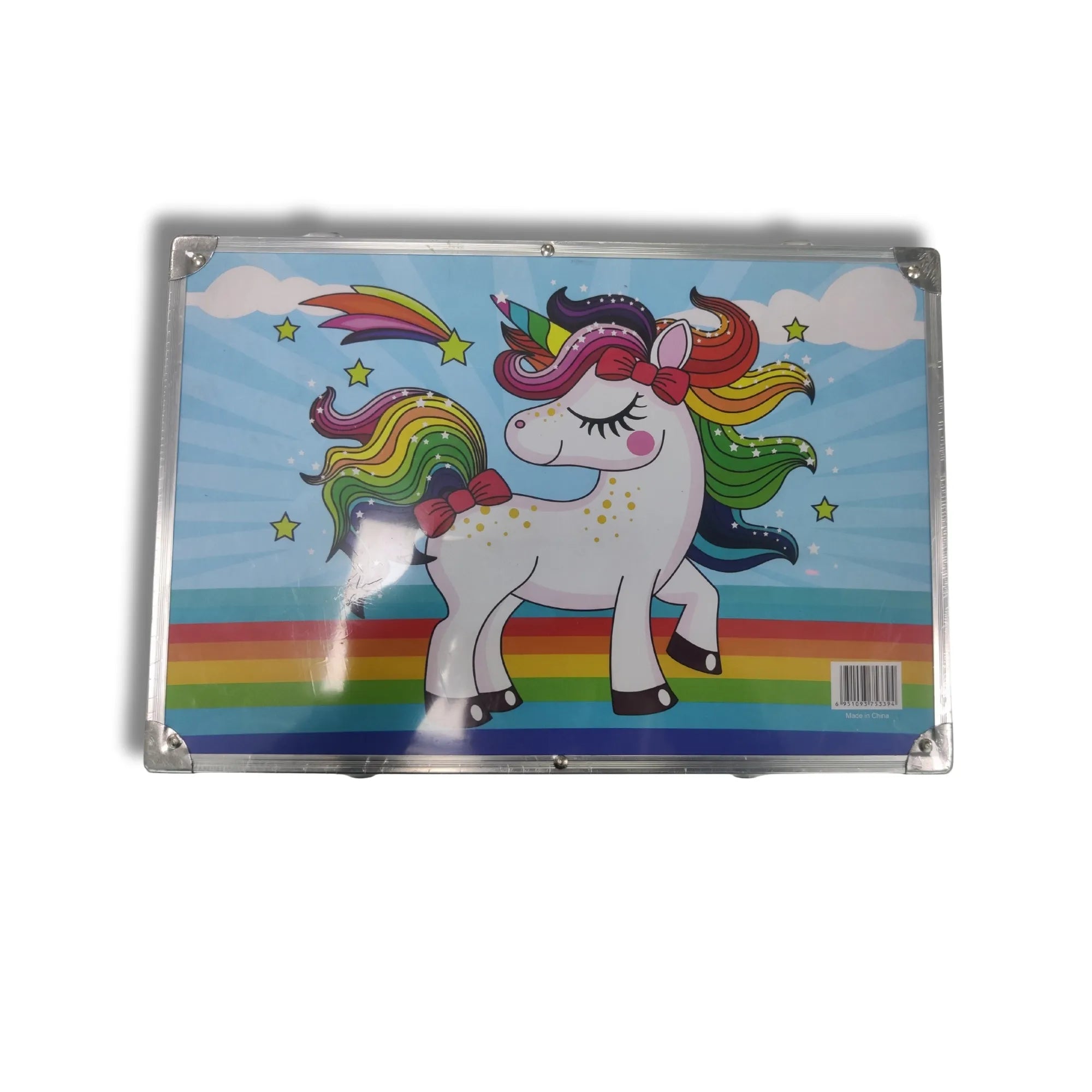 Sky Blue Unicorn Suitcase - Colour Set Kit | Drawing Painting Box for Girls 6-12 Years