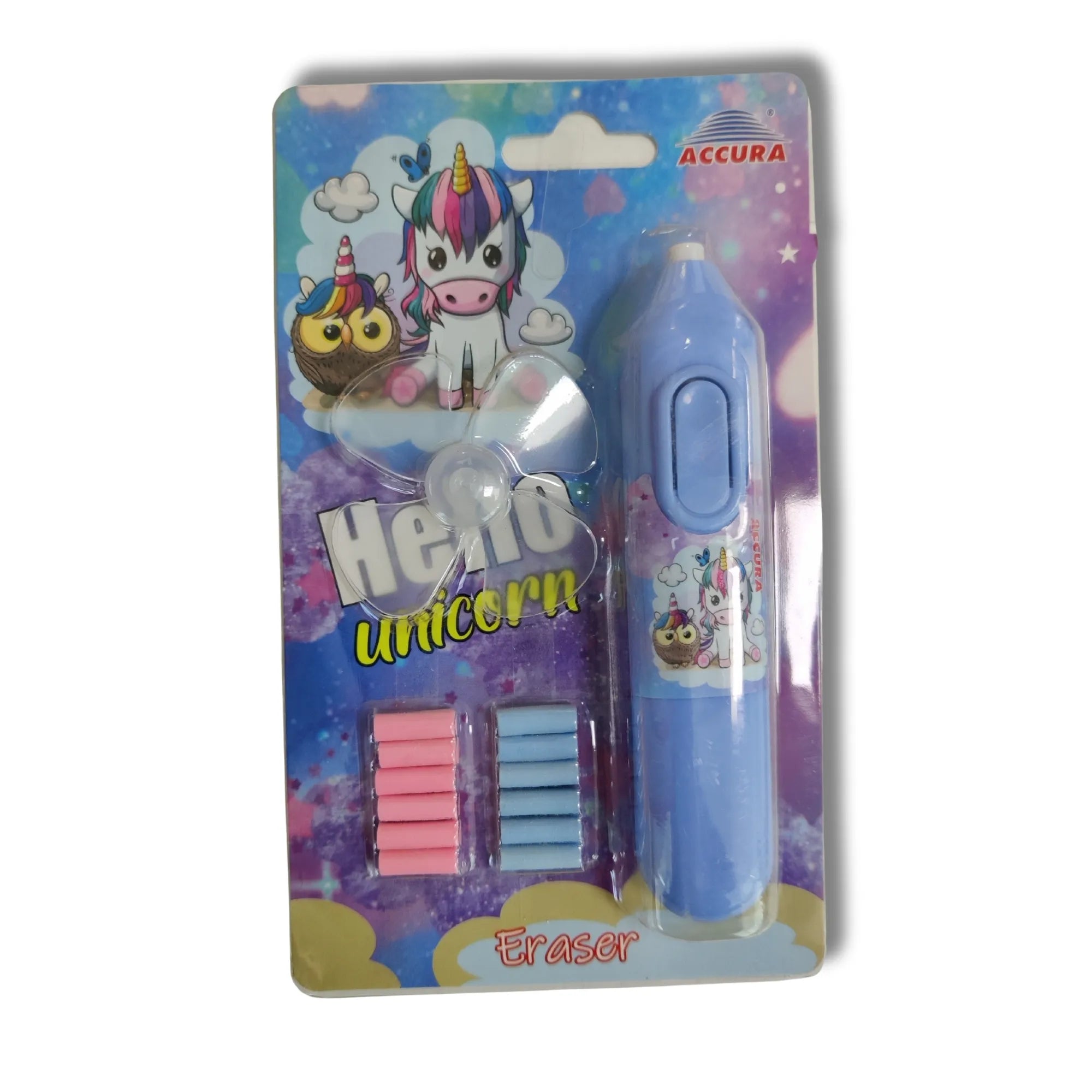Accura Hello Unicorn Eraser - Cute Electric Eraser for Kids & Girls - Magic Stationery Gift