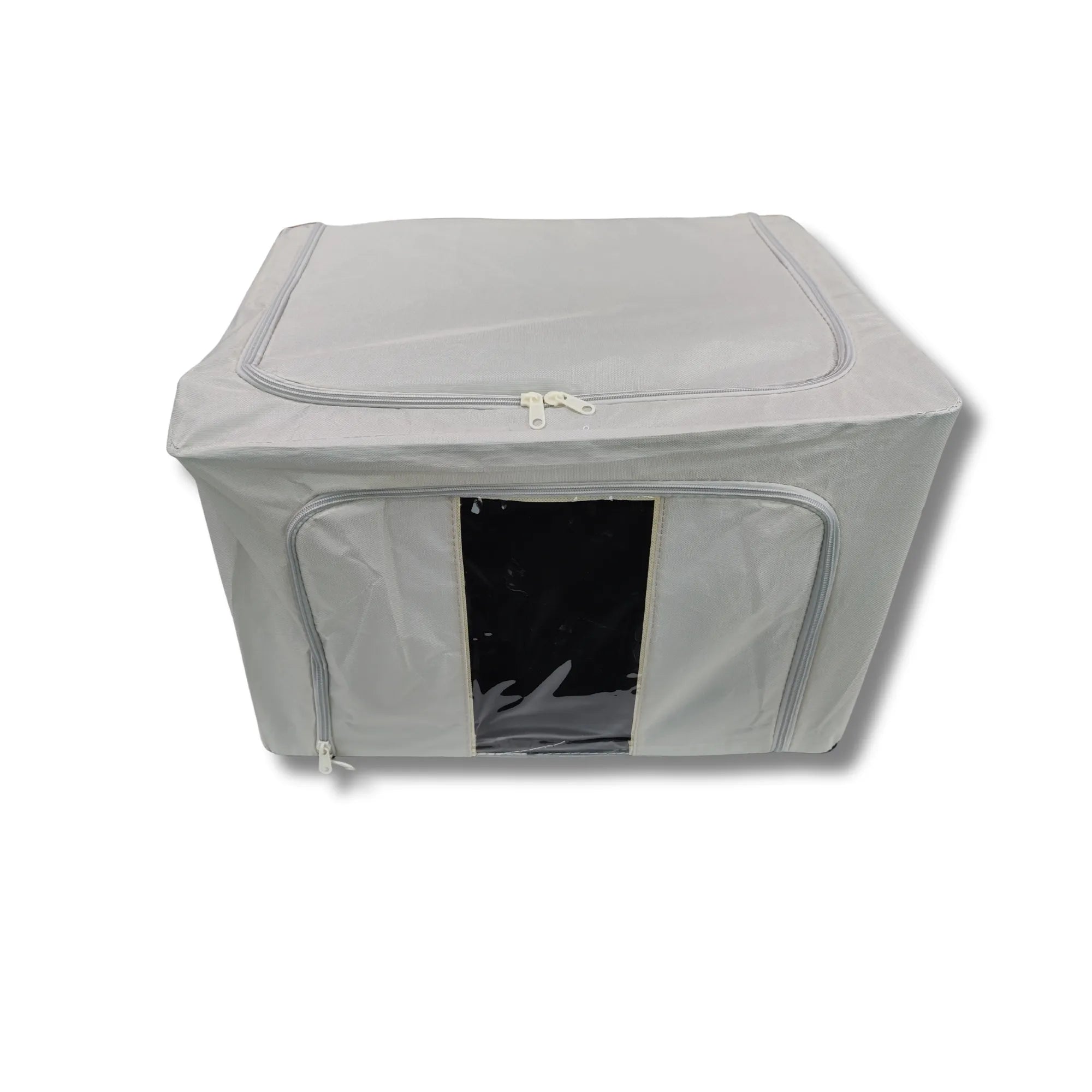 Grey Coloured Cloth Organiser - Foldable Storage Box & Wardrobe Organizer for Clothes, Sarees, Bedsheets