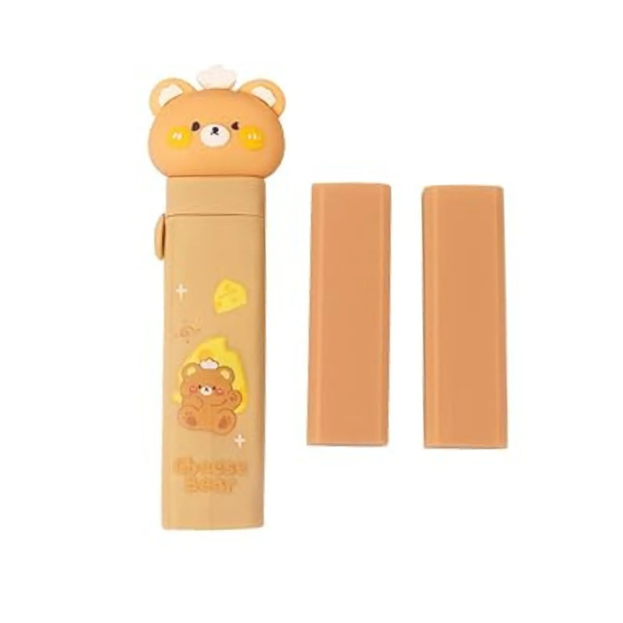 JC 2 Pcs Cute Bear Push and Pull Eraser