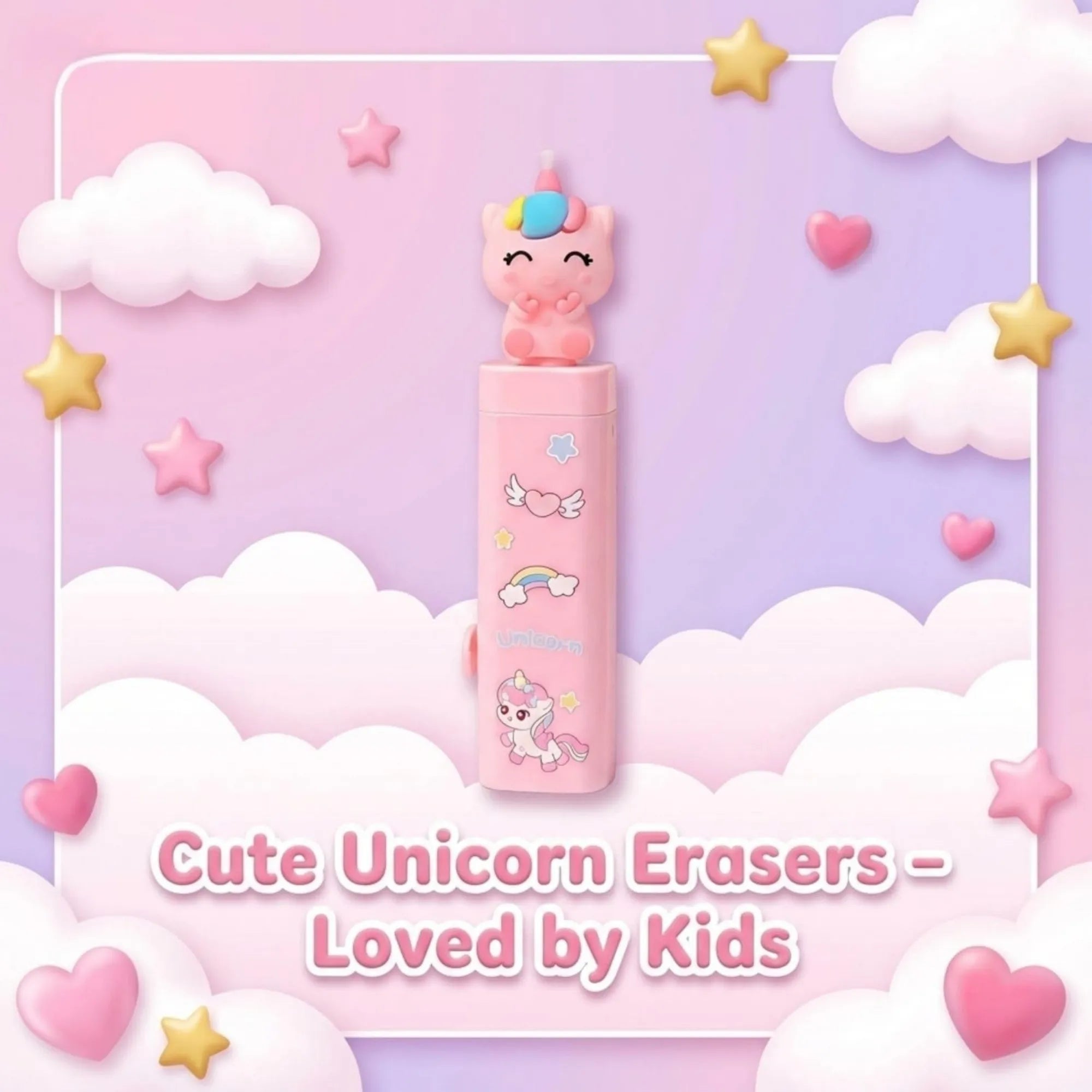 3 Pcs Unicorn Push and Pull Rubber Secondary image