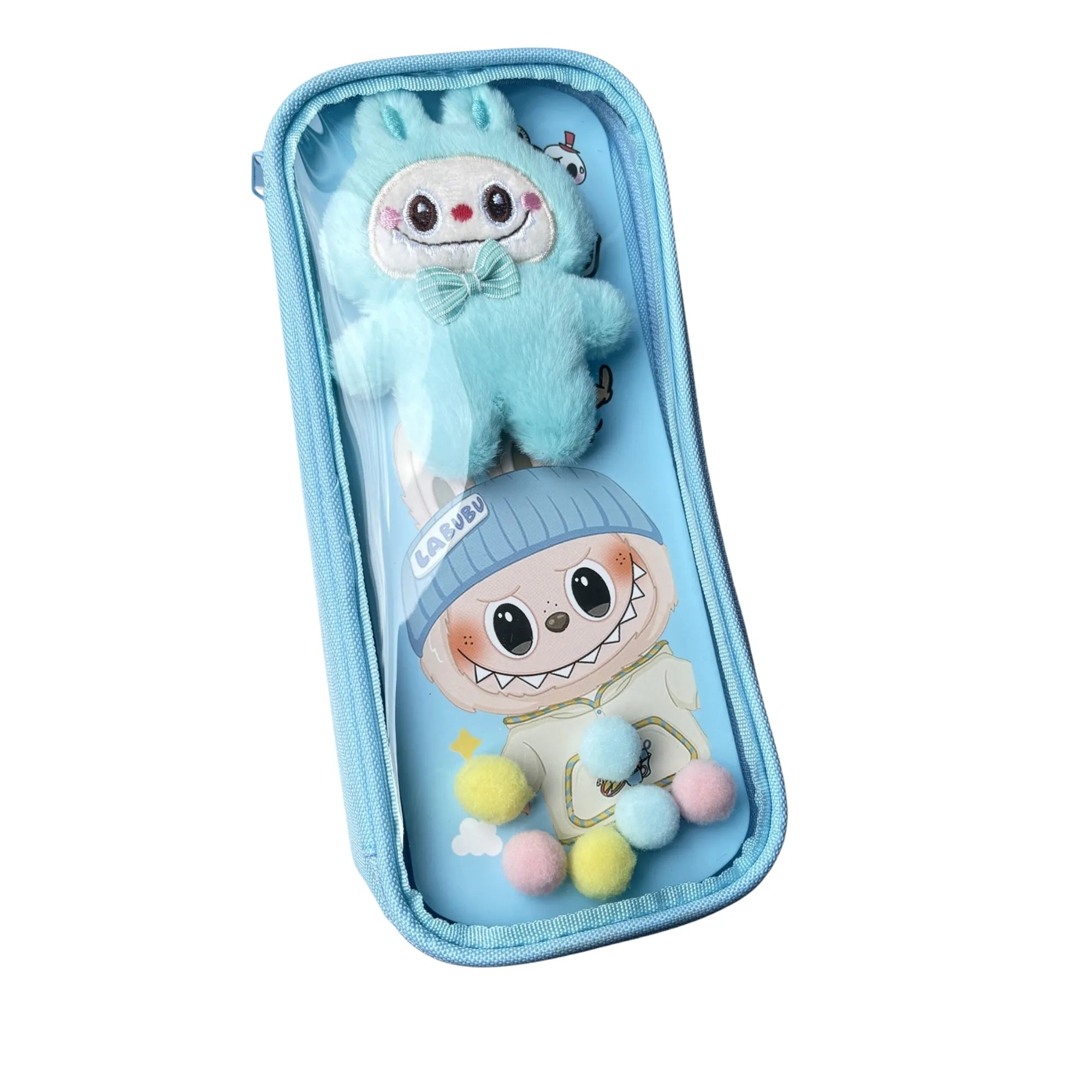 Labubu Sky Blue Pouch - Cute Aesthetic Stationery Organizer for School Girls & Students Main image