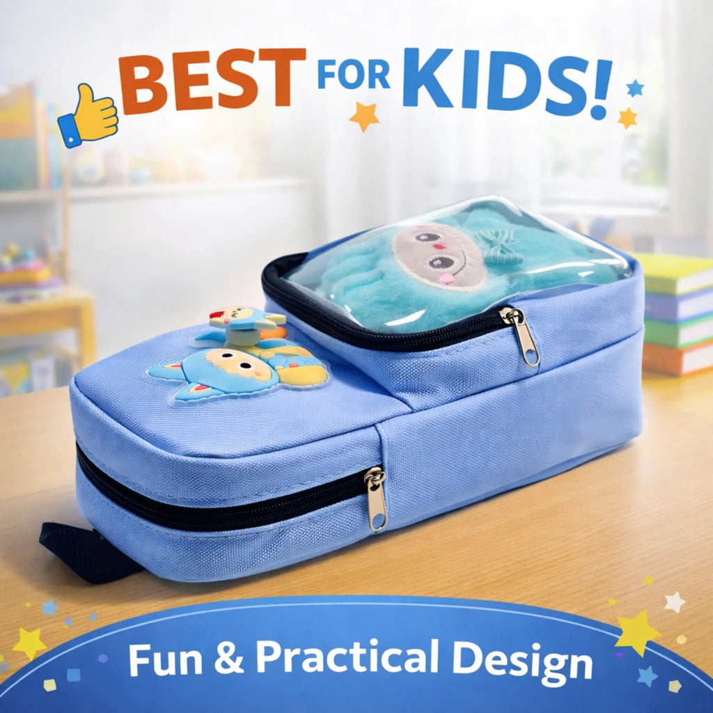 Labubu Blue Pouch | Cute Aesthetic Stationery Organizer & School Pencil Case