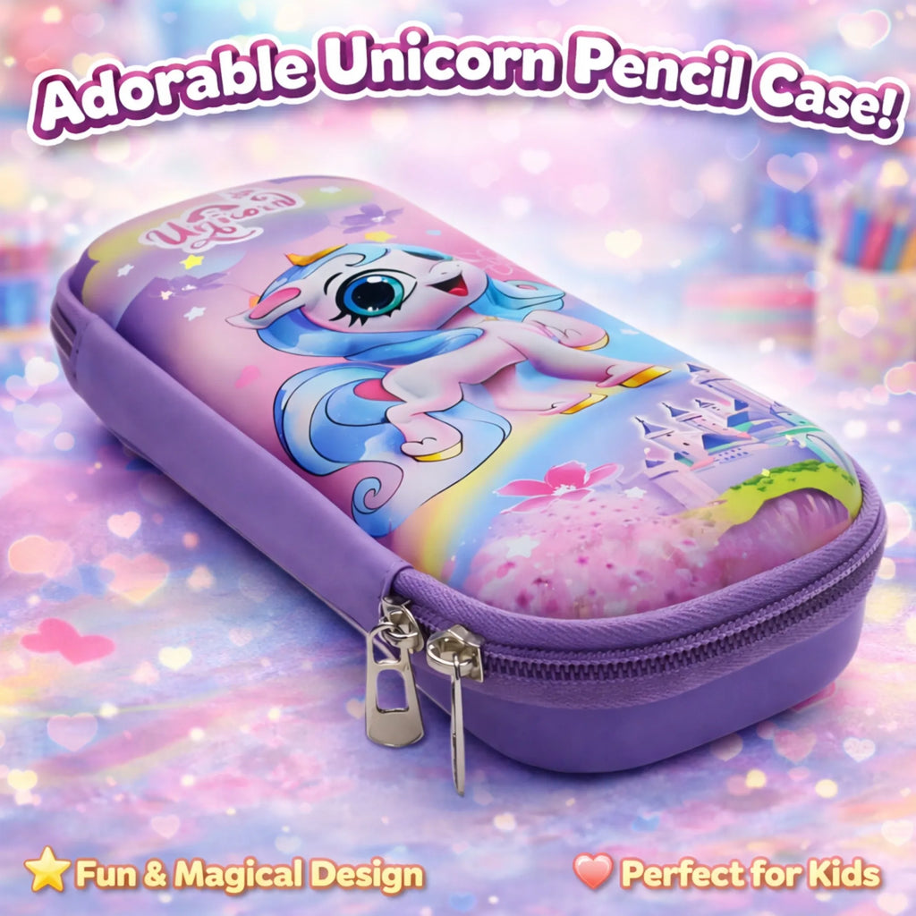 Unicorn Pouch | Cute Aesthetic Pencil Pouch | Stationery Box for School & Girls