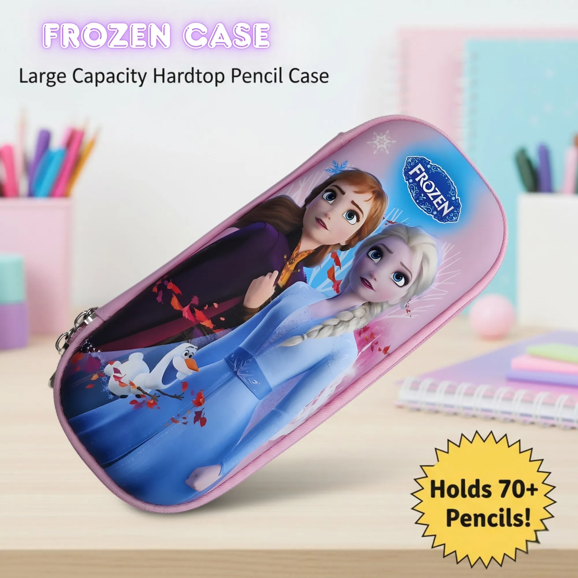Frozen Pouch - Aesthetic Multi Compartment Pencil Case | Cute Stationery Organizer for Girls