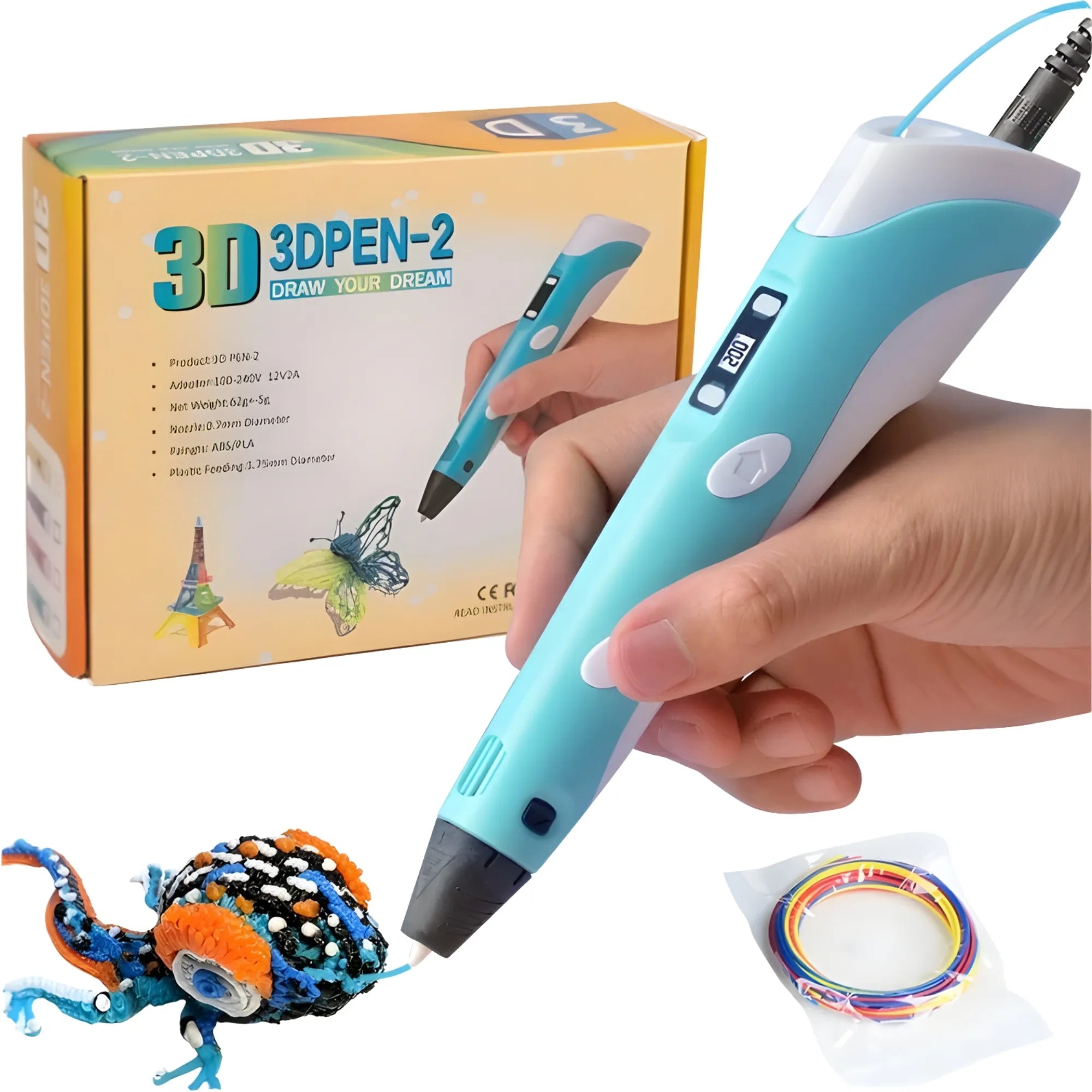 3D Pen for Kids - Temperature Control 3D Printing Pen Set with Filament - Magic Art Drawing Kit