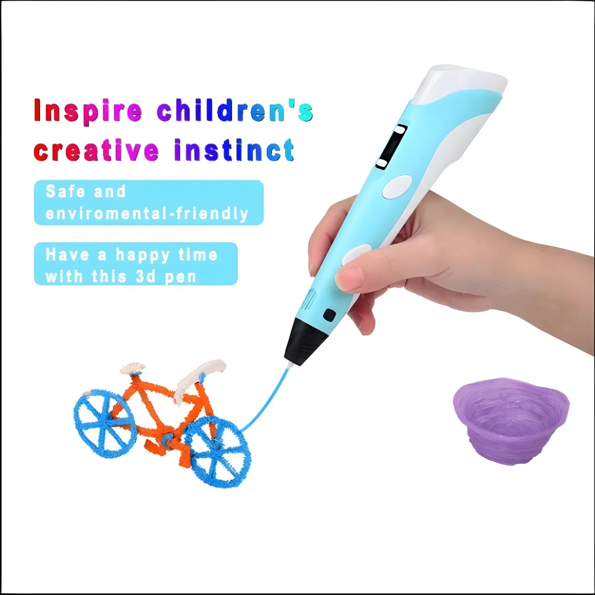 3D Pen for Kids - Temperature Control 3D Printing Pen Set with Filament - Magic Art Drawing Kit